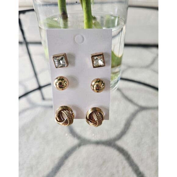 Bamsri Gold Earring Stud Set New - Picture 3 of 3